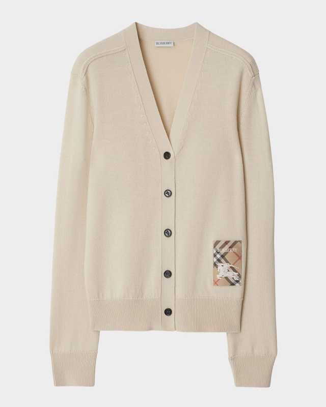 Logo Patch V-Neck Cardigan